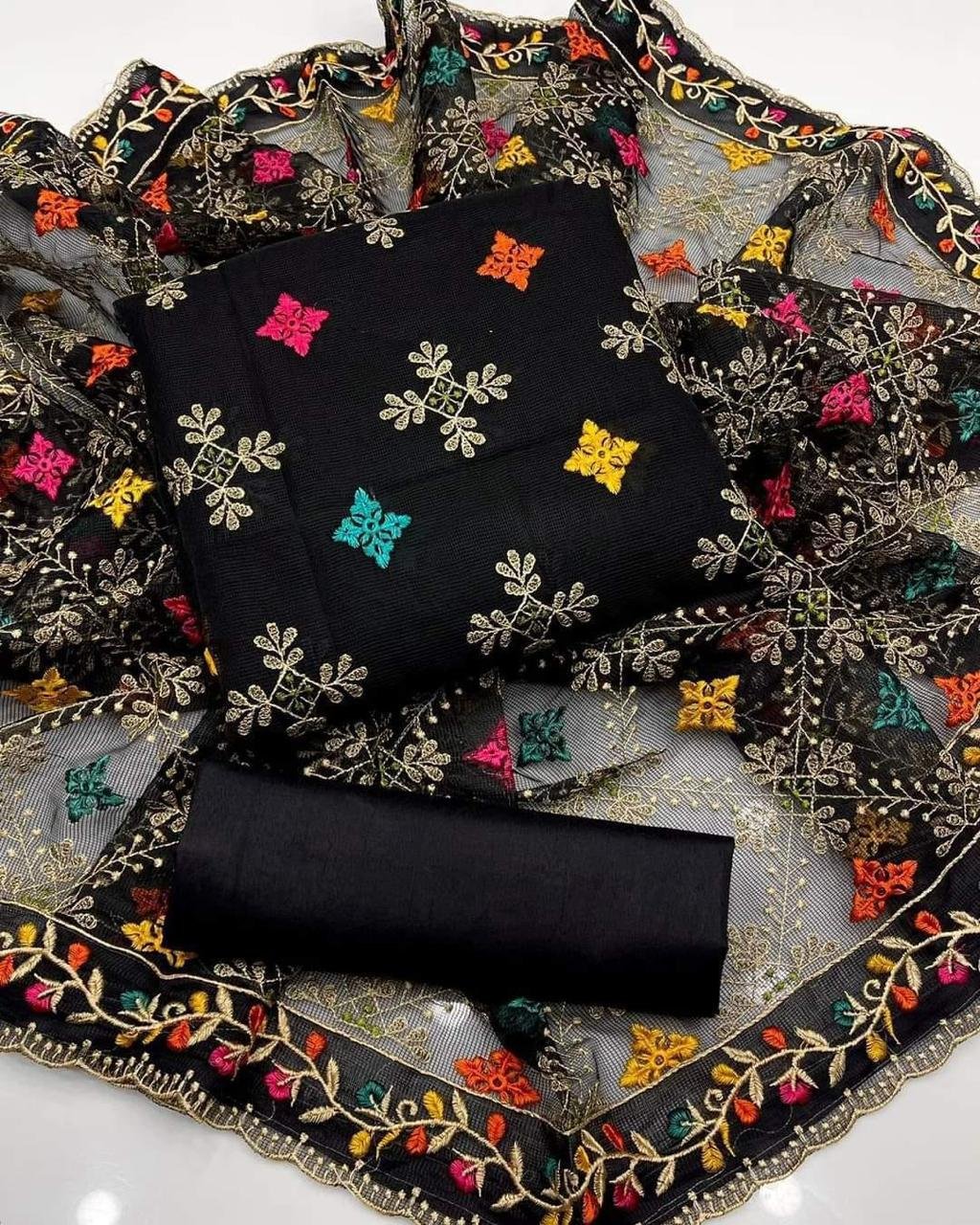Black Embroidered Luxury 3-Piece Suit
