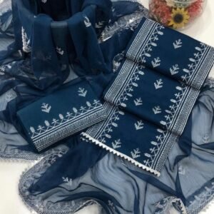 Royal Cotton 3-Piece Embroidered Suit